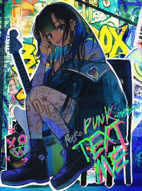 Sci Fi Anime Art, Punk Collage, Punk Girls, Retro Punk, 캐릭터 드로잉, 영감을 주는 캐릭터, Sketchbook Art Inspiration, Art Inspiration Drawing, Funky Art