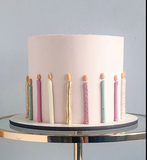 Cake Designs Birthday Architecture, Happy Birthday Cake Decoration, Original Cake Ideas, Pretty Birthday Decor, Candle Cake Design, Cake Decorating Birthday Party, Candle Cake Ideas, Easy Cake Decor, Birthday Cookie Cake Designs