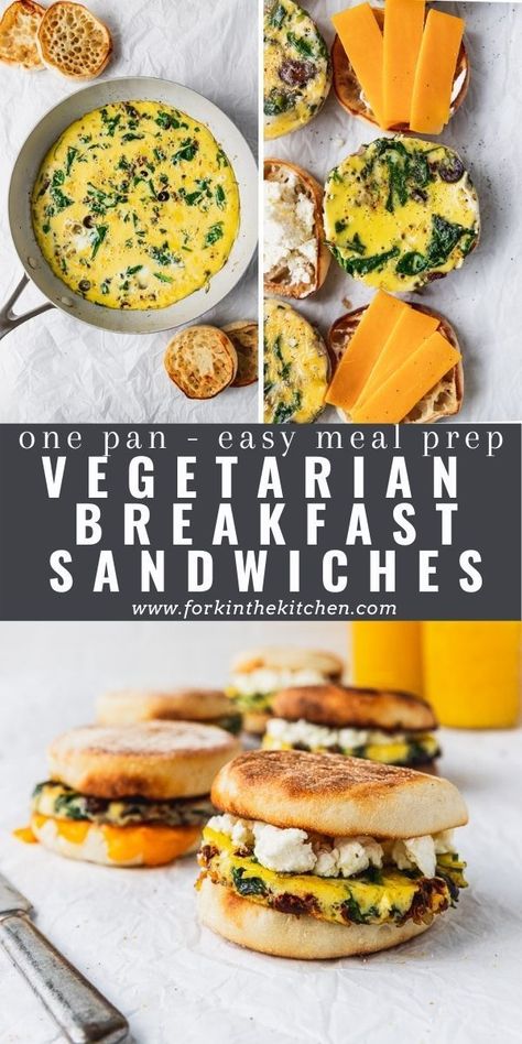 Easy Vegetarian Recipes Breakfast, Vegetarian Breakfast Sandwiches, Easy Breakfast Ideas Vegetarian, Meal Prep Vegetarian Breakfast, Meatless Breakfast Sandwich, Veggie Breakfast Sandwich, Vegan Hot Breakfast Ideas, Meal Prep Healthy Breakfast Sandwich, Veggie Breakfast Sliders