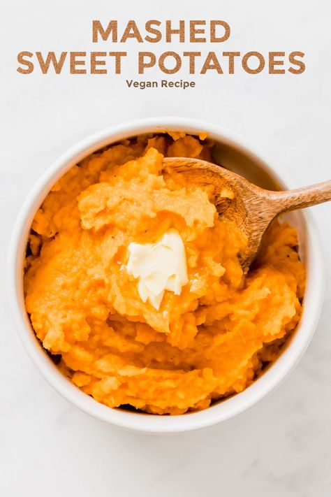 Vegan Mashed Sweet Potatoes, Mashed Potatoes Creamy, Mashed Sweet Potatoes Recipe, Whipped Sweet Potatoes, Winter Holiday Recipes, Sweet Potato Recipes Mashed, Classic Mashed Potatoes, Raw Sweet Potato, Boiling Sweet Potatoes