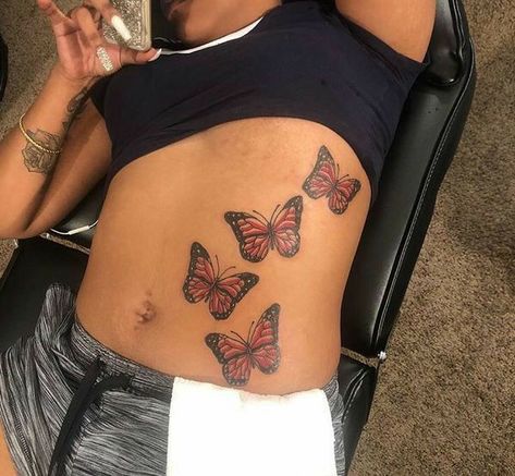 Monarch butterfly trail tattoo Wörter Tattoos, Stomach Tattoos Women, Tattoos Infinity, Belly Tattoos, Petit Tattoo, Outfit Nike, Kunst Tattoos, Tattoos Mandala, Snakebites