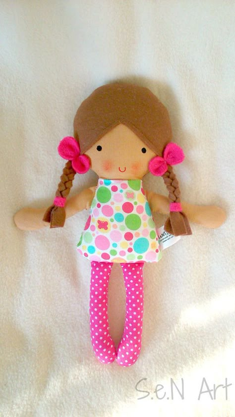 Baby first doll Fabric Doll Hand Made Rag dolls Textile by SenArt1 Free Doll Patterns, Make A Stuffed Animal, Stuffed Animal Ideas, Soft Baby Dolls, Baby Doll Toys, Rag Doll Pattern, Rag Dolls Handmade, Fabric Toys, Baby Soft Toys