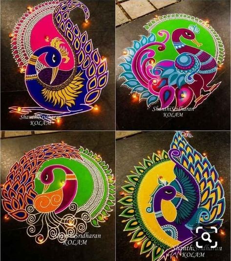 Muruja Rangoli, Diy Interior Doors, Rangoli Designs Simple Diwali, Rangoli Designs Latest, Rangoli Ideas, Big Rangoli Designs, New Rangoli Designs, Door Paint Colors, Rangoli Designs Flower