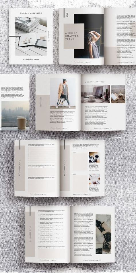 Ebook Design Layout, Ebook Template Design, Graphic Design Magazine, Workbook Design, Business Model Canvas, Ebook Design, Product Template, Workbook Template, 광고 디자인