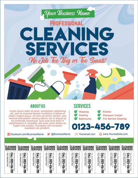 Checkout this Cleaning Service Flyer! Easily customize it with your information and contact details to encourage potential customers to take your phone number. What an excellent way to market your services! Add your name, logo and more! DEMO LINK - TRY BEFORE YOU BUY - FREE! Copy and paste this URL into your web browser: https://www.corjl.com/d/1CLE53/s PERSONALIZATION Click buy now and you'll be able to personalize this editable template in Corjl, an easy-to-use template editor that works in yo Cleaning Business Flyers, Business Flyers Ideas, Tear Off Flyer, Cleaning Business Ideas, Housekeeping Business, House Cleaning Business, Cleaning Flyers, Cleaning Service Flyer, House Cleaning Company