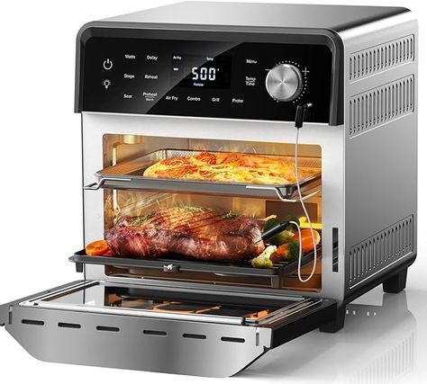 Amazon.com: Nuwave TODD ENGLISH Pro-Smart Grill, Plug-In Grill, Oven & Air Fryer, 550°F Preheat, TRUE Char & Flavor of Premium Outdoor Grill Indoors, Temps 50°-500°F, Integrated Thermometer for Perfect Results : Home & Kitchen Oven Air Fryer, Convection Toaster Oven, Deep Fryers, Frozen French Fries, Grill Oven, Air Fryer Oven, Baked Roast, Steam Oven, Grill Grates