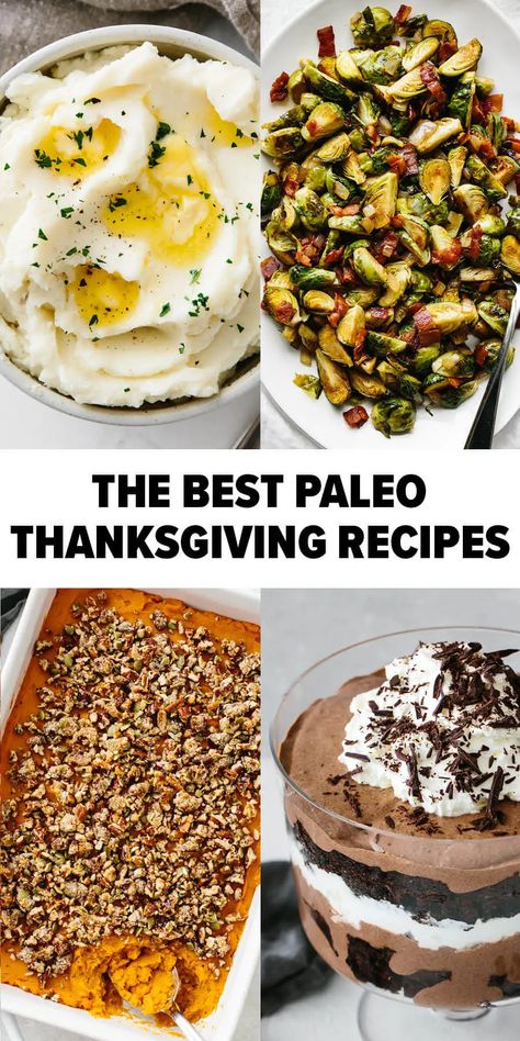 These paleo Thanksgiving recipes will create a winning menu with classic side dishes, the perfect roasted turkey, and scrumptious desserts! Whole30 Halloween Recipes, Roasted Green Beans And Carrots, Paleo Thanksgiving Sides, Paleo Thanksgiving Side Dishes, Thanksgiving Alternatives, Aip Thanksgiving Recipes, Paleo Thanksgiving Dessert, Downshiftology Recipes, Aip Thanksgiving