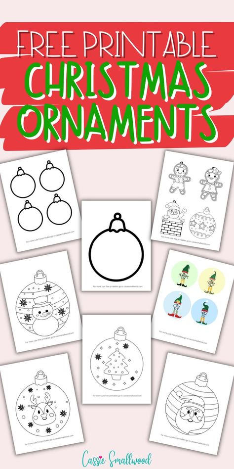 free printable paper Christmas tree ornaments for kids to color and cut out Ornament Printable Templates, Printable Ornaments Christmas, Easy Paper Ornaments For Kids, Ornament Patterns Printable, Christmas Ornament Printables Free, Printable Ornaments For Kids, Free Printable Ornaments, Simple Christmas Crafts For Kids Free Printable, Printable Ornament Template