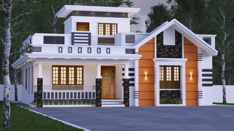 1100 Sq Ft 2BHK Modern Single Floor House And Free Plan 1100 Sq Ft House Plans, 1200sq Ft House Plans, Row House Design, Single Floor House Design, House Front Porch, House Balcony, House Outer Design, House Roof Design, Small House Front Design