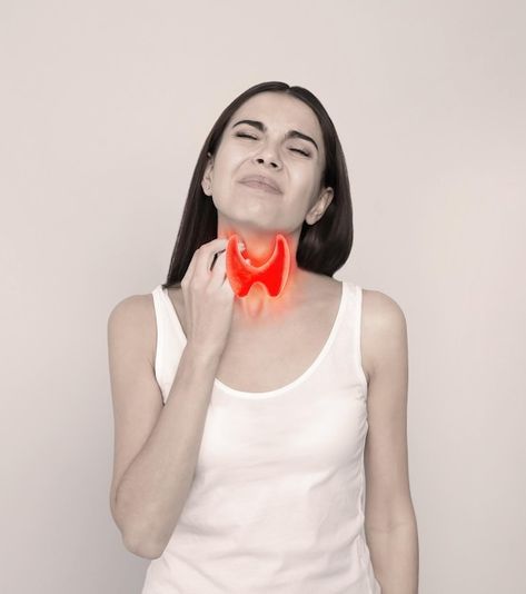 Photo woman with thyroid gland disease o... | Premium Photo #Freepik #photo #throat-pain #ache #woman-pain #thyroid Thyroid Test, Throat Pain, Photo Woman, Thyroid Gland, New Africa, Photo Art Gallery, Grey Background, Gray Background, Premium Photo