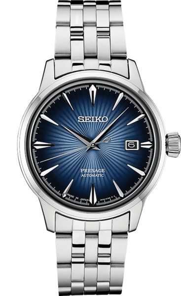 THE COMPLETE GUIDE TO THE SEIKO PRESAGE “COCKTAIL TIME” LINE OF WATCHES Seiko Men, Seiko Presage, Seiko Watches, Stainless Steel Watch, Watch Collection, Black Watch, Watch Case, Automatic Watch, Stainless Steel Bracelet