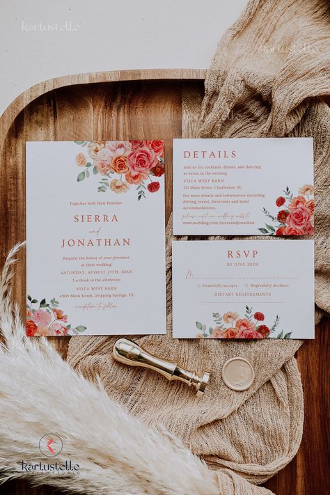 Coral Baby Shower Ideas, Bright Floral Wedding, Italian Baby Showers, Fiesta Baby Shower Invitations, Bebe Shower, Orange Blush, Boy Cake, Baby Shower Invitaciones, Floral Baby Shower Invitations