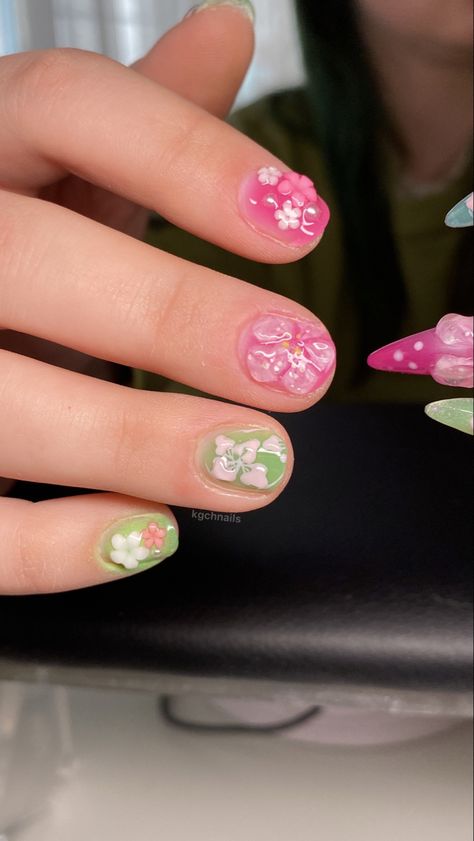 Hello Kitty Natural Nails, Kawaii Short Nails, Super Short Nails Ideas, Cute Acrylic Nail Designs, Casual Nails, Really Cute Nails, Nails Only, Soft Nails, Short Acrylic Nails Designs