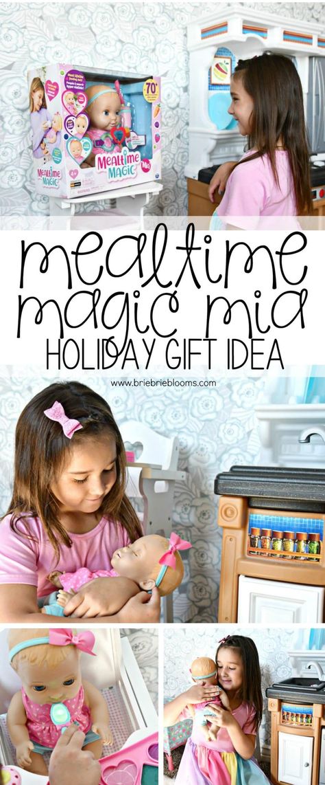 Mealtime Magic Mia is an excellent holiday gift idea. #ad The interactive doll has a special interactive plate with light-up spoon to match the food color. Mia is the most expressive baby doll with lifelike movements and sounds, perfect for pretend play! #MealtimeMagic #SpinMaster #IC Diy Doll Food, Interactive Baby Dolls, Baby Doll Nursery, Doll Food, Pretend Play Toys, Play Toys, Doll Gift, Holiday Catalog, Diy Doll