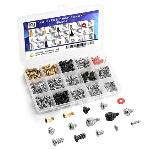 502pc Computer Screws Assortment Kit Motherboard Standoff Risers Screw Set Computer Building, Diy Pc, Computer Maintenance, Computer Fan, Basic Computer, Diy Repair, Nuts And Bolts, Computer Case, Educational Toys For Kids