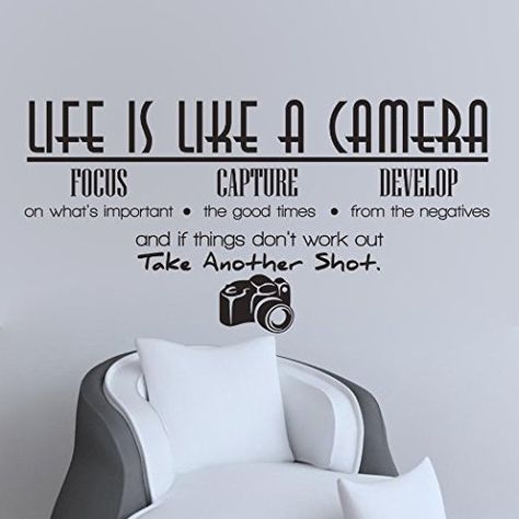 Life Is Like A Camera, Camera Quotes, Vinyl Room, Wall Stickers Quotes, Diy Wall Stickers, Cheap Wall Stickers, Kitchen Wall Stickers, Wall Stickers Home Decor, Wall Stickers Home