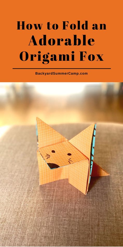 This origami fox is a super cute woodland creature and is easy for kids to learn how to fold in just a few steps. Easy Origami For Kids, Paper Folding Crafts, Origami Paper Folding, Backyard Summer, Kids Origami, Fun Organization, Origami Folding, Cool Paper Crafts, How To Fold