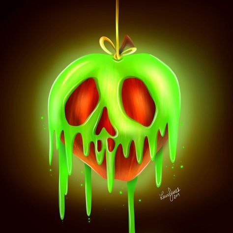 Poison Apple Drawing, Snow White Poison Apple, Apple Drawing, Apple Tattoo, Snow White Apple, Poisoned Apple, Halloween Apples, Disney Evil Queen, Fall Drawings