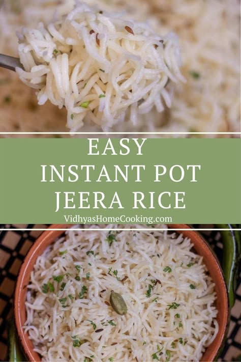 Simple and fragrant jeera rice made in Instant Pot! Serve your dal or curry with this flavorful Indian cumin rice and make it a perfect meal. Here is my jeera rice recipe with step-wise pictures. #jeerarice #instantpotjeerarice #instantpotindianrecipes #instantpotrecipes Instant Pot Indian Rice, Amazing Vegetarian Recipes, Indian Lentils, Rice Pilaf Recipe, Indian Rice, Indian Rice Recipes, Jeera Rice, Rice Cooker Recipes, Rice Side Dishes