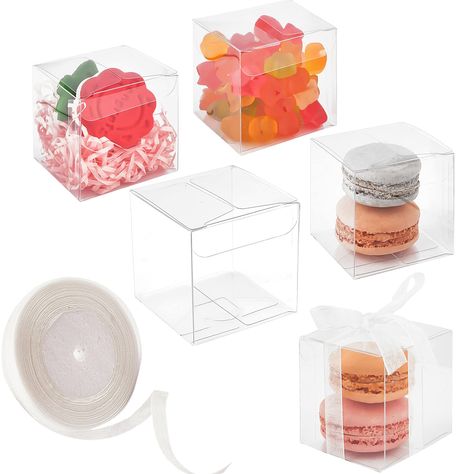 Clear Favor Boxes, Macaron Packaging, Pet Event, Baby Shower Box, Clear Gift Boxes, Shower Box, Gift Containers, Mini Cupcake, Gift Wrap Box