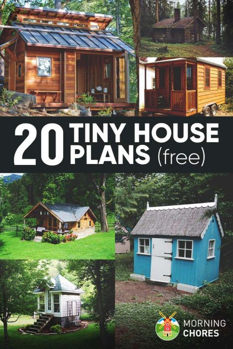 Living in a 100-400 sqft house can be more meaningful than in a big one. Here are 20 free DIY tiny house plans to help you build one by yourself. Tiny House Plans Free, Diy Tiny House Plans, Diy Tiny House, Building A Chicken Coop, Building A Shed, Tiny House Cabin, Tiny House Living, Tiny House Plans, Shed Plans