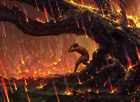 anger of god Noah Bradley, Mtg Art, Landscaping Inspiration, Fantasy Stuff, Fantasy Story, Fantasy Concept Art, High Fantasy, God Art, Arte Fantasy