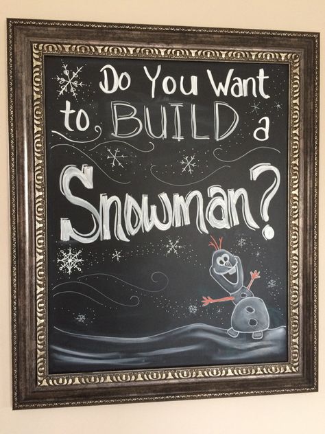 Olaf Chalk Art, Olaf Chalkboard Art, Christmas Chalkboard Art Ideas, Chalkboard Art Ideas, Olaf Summer, Christmas Chalkboard Art, Christmas Chalkboard, Chalk It Up, Chalkboard Art