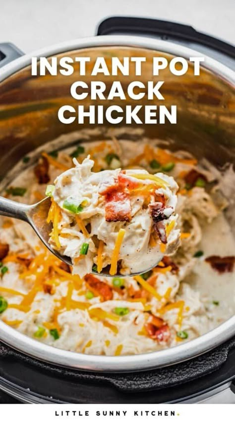 Instant Pot Crack Chicken - Little Sunny Kitchen Chicken Breast Instant Pot Recipes, Ip Chicken, Carb Cycle, Pressure Cooker Recipes Chicken, Frozen Chicken Recipes, Ip Recipes, Fast Cooking, Pressure Cooker Chicken, Tasty Chicken