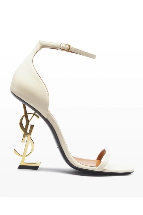 X5LG8 Saint Laurent Opyum YSL Calfskin Ankle-Strap Sandals Hak Tinggi, Luxury Heels, Dr Shoes, Fashion Shoes Heels, Shoes Heels Classy, Ysl Heels, Video Tiktok, Ysl Shoes, Heels Classy