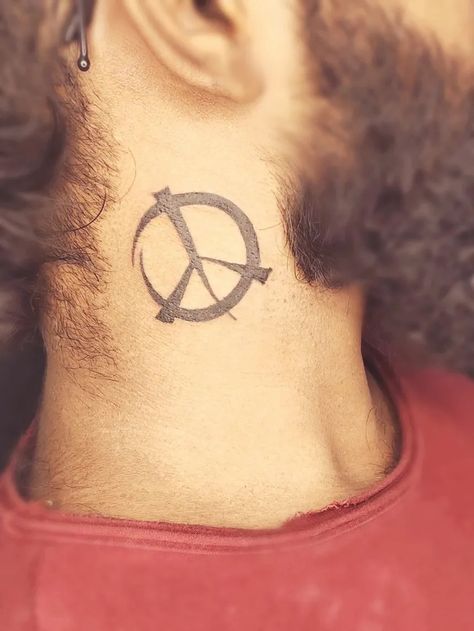 Tattoos For Male, Tattoo On Neck, Peace Tattoo, Best Neck Tattoos, Peace Tattoos, Neck Tattoos, Neck Tattoo, Tattoo On, Behind Ear Tattoo