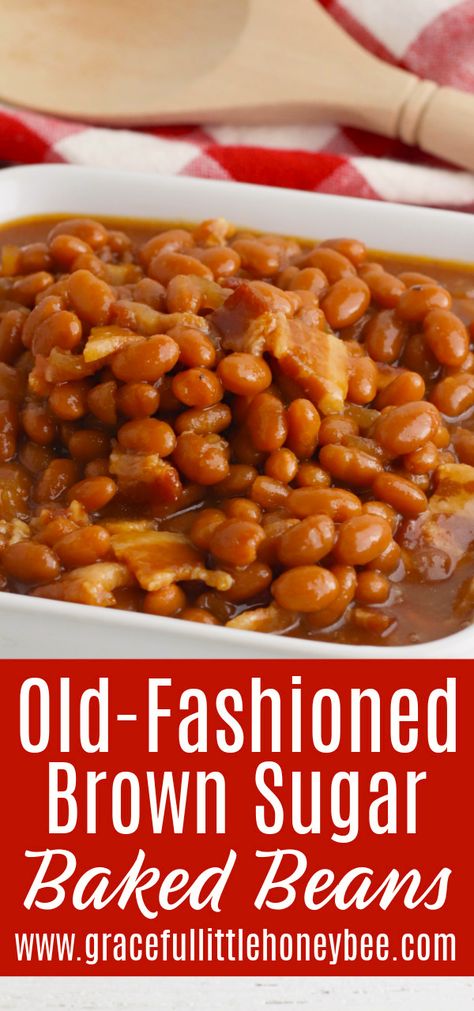 Brown Beans Recipe, Old Fashioned Baked Beans, Brown Sugar Baked Beans, Bake Beans, Beans Baked, Pork And Beans, Kindergarten Halloween, Guests Visiting, Frugal Food