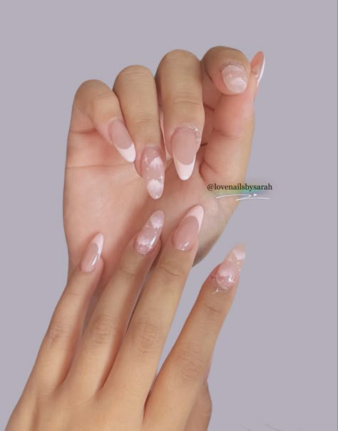 Almond Acrylic Nails Designs Birthday, Acrylic Nails Designs Birthday, Cloud Nails, Nail Inspired, Almond Acrylic Nails Designs, Acrylic Nails Designs, Birthday Nail, White Tip Nails, Almond Acrylic