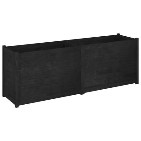 This wooden garden planter is an excellent choice to grow a variety of flowers and plants, making it a great addition to your outdoor living space. Made of solid pinewood, this raised bed is durable and weather-resistant and therefore very practical for outdoor use all year around. The flower box is deep and wide enough to hold a large amount of soil while also providing ample space for your plants. Color: Black. Patio Flower Boxes, Outdoor Raised Garden Beds, Elevated Gardening, Metal Raised Garden Beds, Patio Flowers, Black Planters, Wooden Planter Boxes, Wood Planter Box, Garden Planter