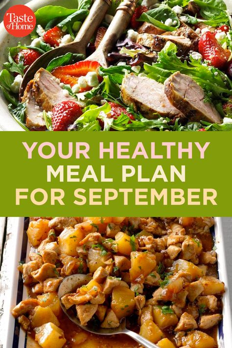 September Meal Plan Calendar, Heart Healthy Meal Plan, September Meal Plan, Fall Recipes For Dinner, September Meals, Healthy Fall Recipes Dinner, Healthy Fall Recipes, Healthy Meal Plan, Meal Planning Menus