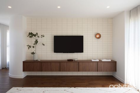 Drawers and panels in Florentine Walnut Woodmatt. Walnut Tv Wall, Dark Wood Tv Unit, Polytec Notaio Walnut Woodmatt, Walnut Tv Unit Uk, Walnut Tv Unit And Sideboard Uk, Walnut Timber, Laundry Room Makeover, Wall Unit, Entertainment Unit