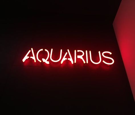 Aquarius Core Aesthetic, Neon Red Phone Icon, Scorpio Images, Aquarius Images, Red Neon Sign, February Wallpaper, Aquarius Aesthetic, Aquarius Art, Red Quotes