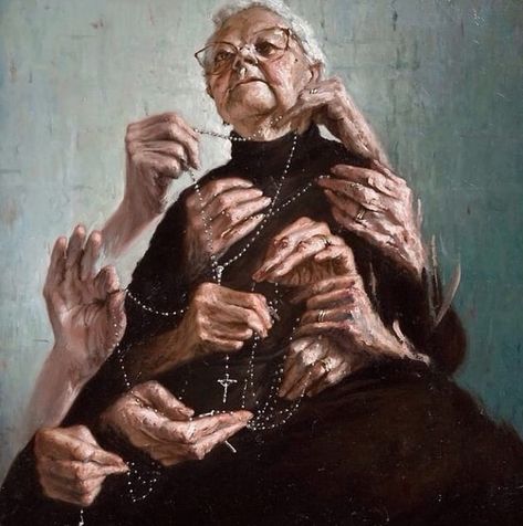 Dana (Anhalt) Paleos on Instagram: “I've never seen so many rosaries in one place. This woman's prayers are definitely getting answered. 🤣 By Giovanni Gasparro.” Baroque Painting, Ap Studio Art, Arte Inspo, Poses References, A Level Art, Anatomy Art, Religious Art, Aesthetic Art, Amazing Art