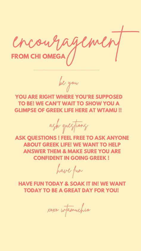 Sorority Marketing Ideas, Sorority Marketing, Sorority Posters, Aoii Graphics, Sorority Activities, Chi Omega Recruitment, Publicity Ideas, Recruitment Graphics, Panhellenic Recruitment