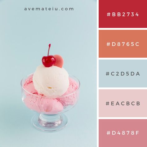 Sweet ice cream in bowl on light background Color Palette #245 - Color combination, Color pallets, Color palettes, Color scheme, Color inspiration, Colour Palettes, Art, Inspiration, Vintage, Bright, Blue, Warm, Dark, Design, Yellow, Green, Grey, Red, Purple, Rustic, Fall, Autumn, Winter, Summer 2019, Nature, Spring, Summer, Flowers, Sunset, Sunrise, Pantone https://avemateiu.com/color-palettes/ Ice Cream Palette Colour, Sweet Colour Palette, Sweets Color Palette, Sweet Color Palette, Ice Cream Color Palette, Ice Cream Palette, Light Background Color, Cute Color Combinations, Background Color Palette