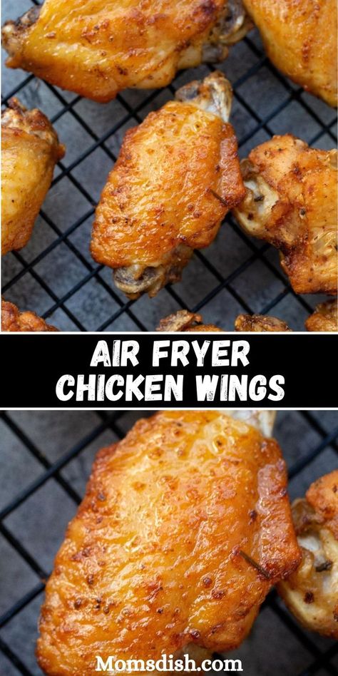 These air fryer chicken wings are crispy on the outside and super juicy on the inside. By tapping the magic of the air fryer, you nix the need for heaps of oil and get perfect wings in a fraction of the time. Wings Superbowl, Crispy Air Fryer Chicken Wings, Air Fryer Recipes Chicken Wings, Snacks Chicken, Easy Air Fryer Chicken, Crispy Air Fryer Chicken, Air Fry Chicken Wings, Air Fryer Wings, Air Fryer Cooking Times