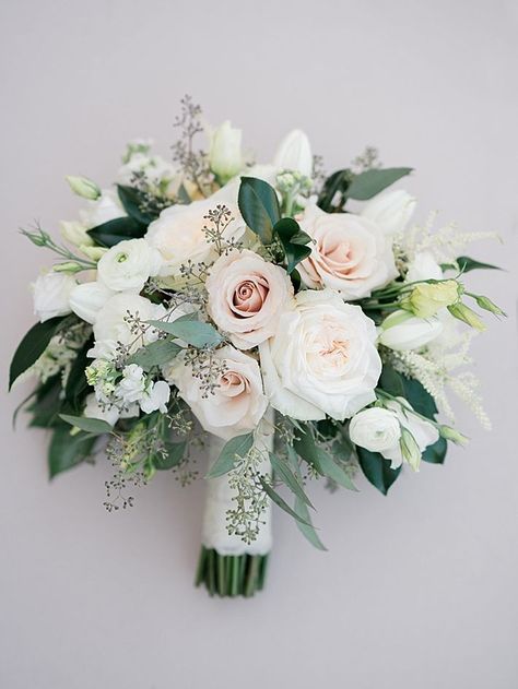 Blush, white, and green wedding bouquet. Amazon Flowers, Blush Bouquet Wedding, Green Wedding Bouquet, Wedding Flower Ideas, Wedding Guide, Winery Weddings, Going To The Chapel, Bride Bouquets, Bridal Flowers