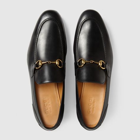 Shop the Black Leather Gucci Jordaan Loafer at GUCCI.COM. Enjoy Free Shipping and Complimentary Gift Wrapping. Gucci Jordaan Loafer, Mens Designer Loafers, Gucci Jordaan, Gucci Store, Gucci Loafers, Gucci Horsebit, Loafers Style, Gucci Men Shoes, Gucci Shoes