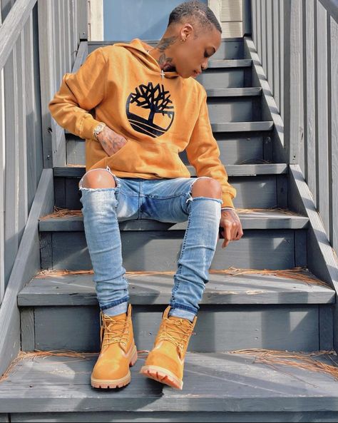 Timberland Outfits For Guys, Timberland Outfits Hombres, Timbs Outfit Men, Timberlands Outfit, Timbs Outfit, Timberland Boots Style, Timberland Outfit, Timberland Boots Outfit Mens, Looks Hip Hop