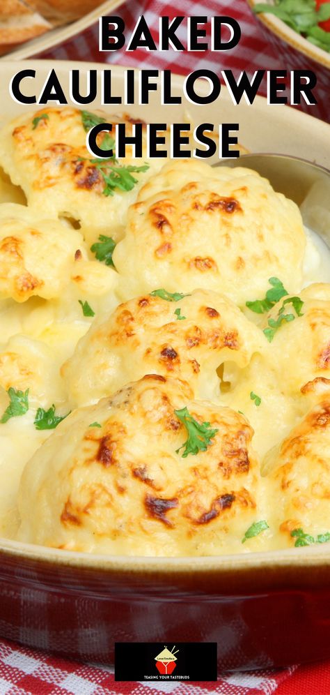 Cheese Sauce For Cauliflower, Oven Baked Cauliflower, Baked Cauliflower Recipe, Side Dish For Thanksgiving, Frozen Cauliflower, Roasted Cauliflower Recipes, Cauliflower Mac And Cheese, Cauliflower Dishes, Vegetable Side Dishes Recipes