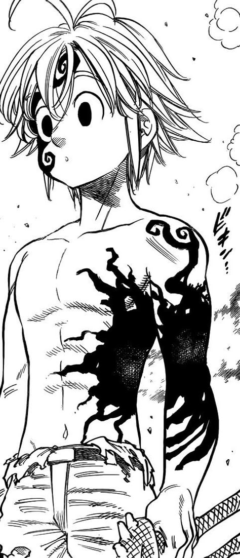 Meliodas moving the black mark to protect himself from Helbram's attack Izuku X Todoroki, Meliodas Wallpapers, Seven Deadly Sins Anime, 7 Deadly Sins, Izu, Manga Pages, Anime Wall Art, Anime Tattoos, Seven Deadly Sins