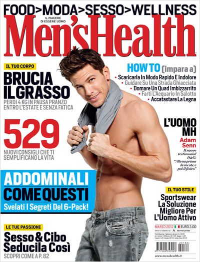 Top model Adam Senn is this month's cover boy of Italian Men's Health, Adam has teamed up for the cover shoot with photographer Roberto Baldassarre. Adam Senn, Magazine Cover Ideas, Face Health, Mens Health Magazine, Men Health, Cover Boy, Men’s Fitness, Wilhelmina Models, Fitness Magazine