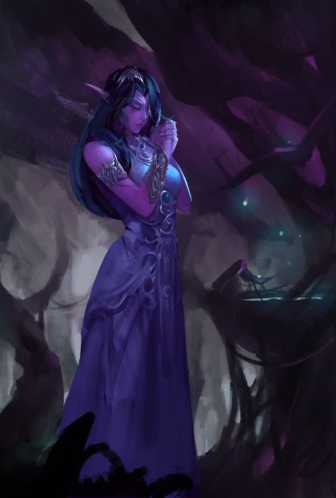 ArtStation - Tyrande, Jav Lee Elf, Purple, Art