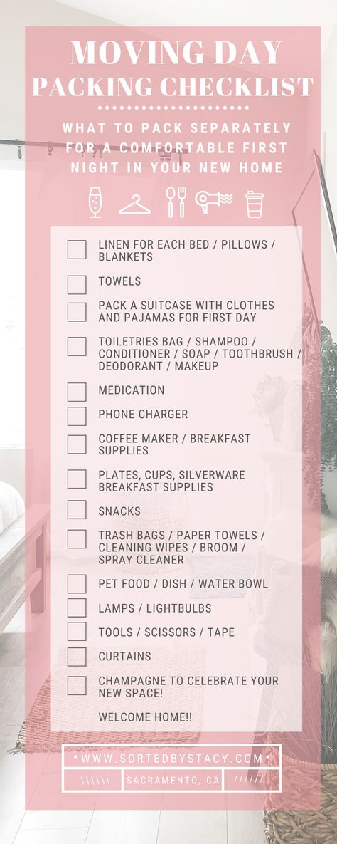 What to pack separately for a comfortable first night in your new home! First Night In New Home, Life Management Binder, Moving Ideas, Kitchen Basics, Organizing Services, Home Organizing, Selling Tips, Project Organization, Packing Checklist