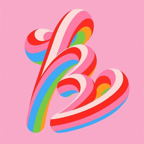 David Mascha on Instagram: “🍭 Candy version of the K i posted couple weeks ago. . . . . .  #artoftheday #showusyourtype #typespot #letterdesignlove #candycolors…” Candy Typography, Candy Font, Tv Static, Bold Decor, Lettering Inspiration, Drawing Letters, Candy Stripes, Work Inspiration, Color Inspo