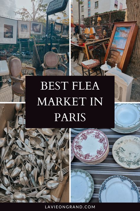 The best flea market in Paris, how to get there, what to buy, and how to get it home. France Flea Market, Best Flea Markets In Paris, Paris Vintage Market, Vintage Shops In Paris, Flea Markets In Paris, Paris Markets Shopping, Paris Antique Market, Thrifting In Paris, What To Buy In France